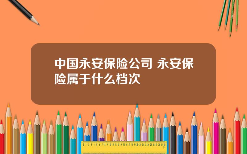 中国永安保险公司 永安保险属于什么档次